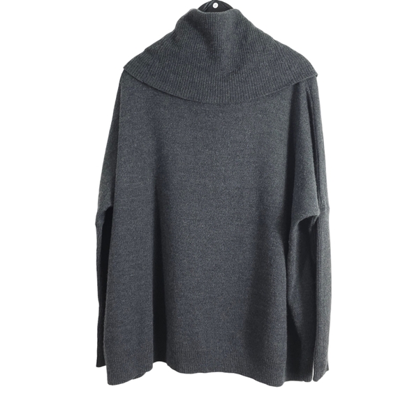 Cynthia Rowley Gray Bat Wing Cowl Neck Sweater - Picture 7 of 10